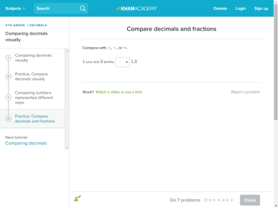 Thumbnail for Compare decimals and fractions resource