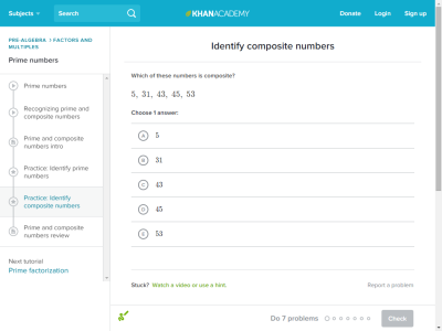 Thumbnail for Identify composite numbers resource