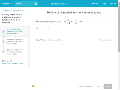 Thumbnail for Midline of sinusoidal functions from equation resource