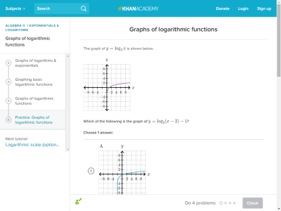 Thumbnail for Graphs of logarithmic functions resource