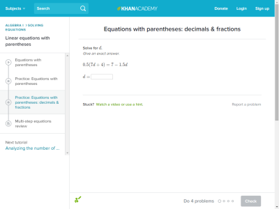 Thumbnail for Equations with parentheses: decimals & fractions resource