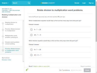 Thumbnail for Relate division to multiplication word problems resource