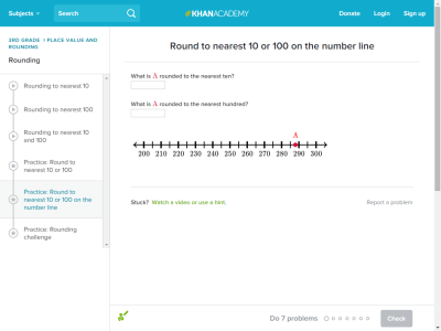 Thumbnail for Round to nearest 10 or 100 on the number line resource