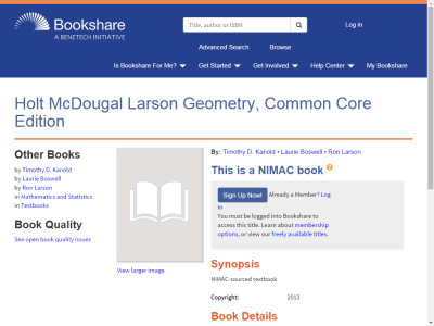 Thumbnail for Holt McDougal Larson Geometry, Common Core Edition resource