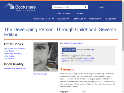 Thumbnail for The Developing Person: Through Childhood, Seventh Edition resource
