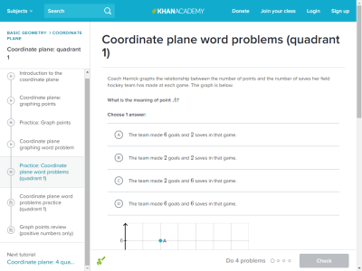 Thumbnail for Coordinate plane word problems (quadrant 1) resource