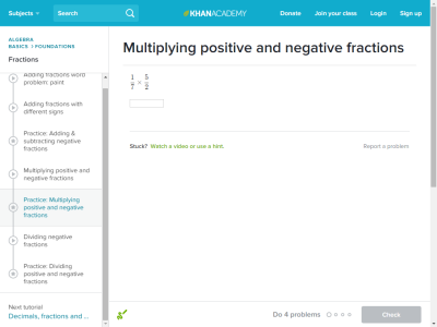 Thumbnail for Multiplying positive and negative fractions resource