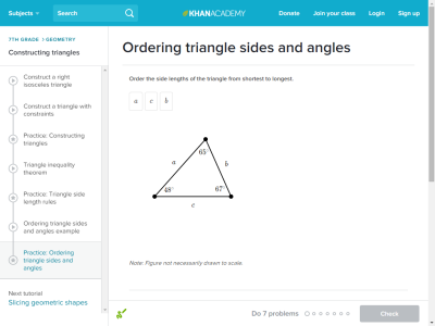 Thumbnail for Ordering triangle sides and angles resource