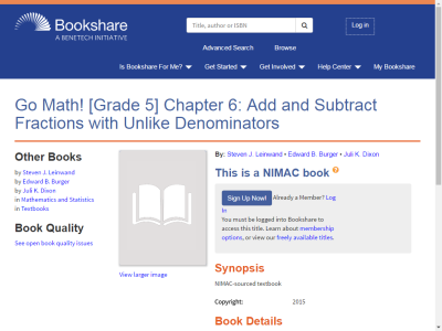 Thumbnail for Go Math! [Grade 5] Chapter 6: Add and Subtract Fractions with Unlike Denominators resource
