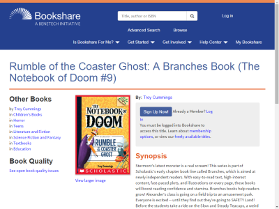Thumbnail for Rumble of the Coaster Ghost: A Branches Book (The Notebook of Doom #9) resource