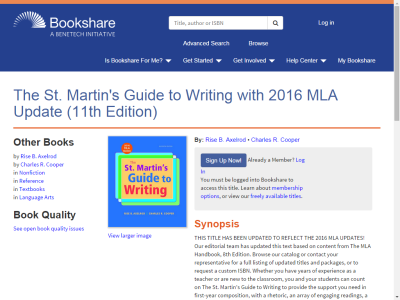 Thumbnail for The St. Martin's Guide to Writing with 2016 MLA Update (11th Edition) resource