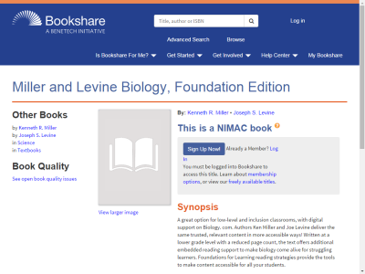 Thumbnail for Miller and Levine Biology, Foundation Edition resource