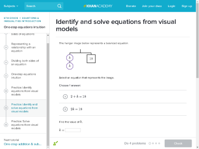 Thumbnail for Identify and solve equations from visual models resource
