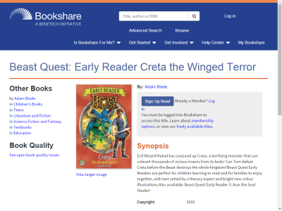 Thumbnail for Beast Quest: Early Reader Creta the Winged Terror resource