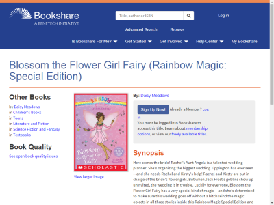 Thumbnail for Blossom the Flower Girl Fairy (Rainbow Magic: Special Edition) resource