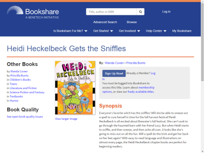 Thumbnail for Heidi Heckelbeck Gets the Sniffles resource