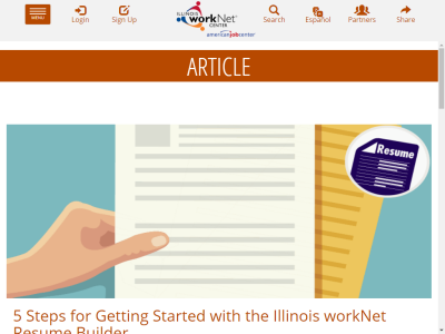 Thumbnail for 5 Steps for Getting Started with the Illinois workNet Resume Builder resource