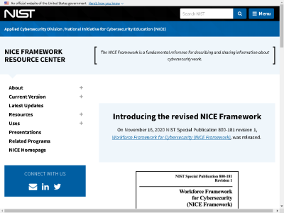 Thumbnail for Web Resource: www.nist.gov/itl/applied-cybersecurity/nice/nice-framework-resource-center resource