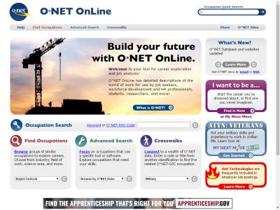 Thumbnail for Web Resource: www.onetonline.org resource