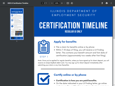 Thumbnail for Illinois Department of Employment Security Certification Timeline resource