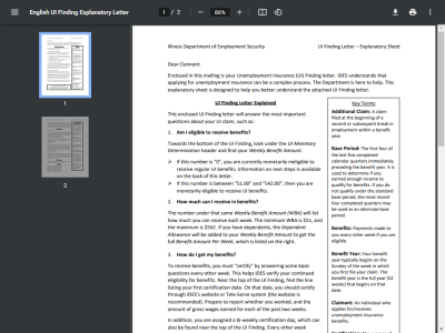 Thumbnail for Unemployment Insurance Finding Letter Explained resource