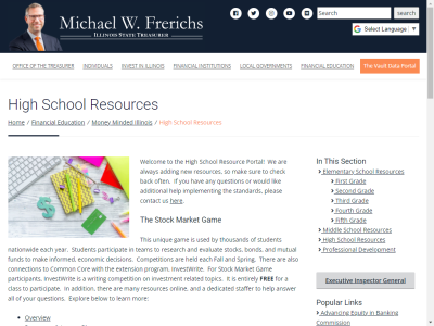 Thumbnail for Illinois State Treasurer: High School Money Resources resource