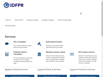 Thumbnail for IDFPR: Financial Services Portal resource