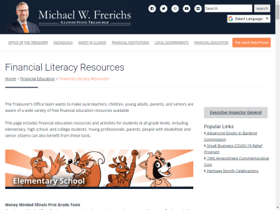 Thumbnail for Illinois State Treasurer: Financial Literacy Resources resource