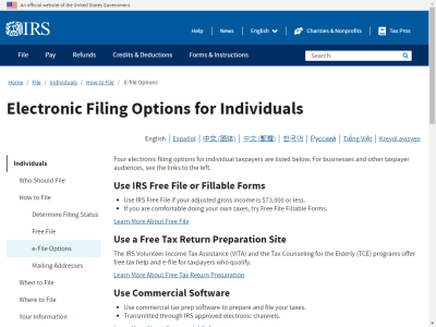Thumbnail for Electronic Tax Filing Options resource