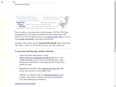 Thumbnail for National Poetry Month Crossword Puzzle resource