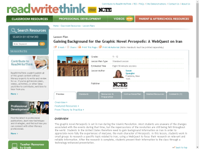Thumbnail for Gaining Background for the Graphic Novel Persepolis : A WebQuest on Iran resource