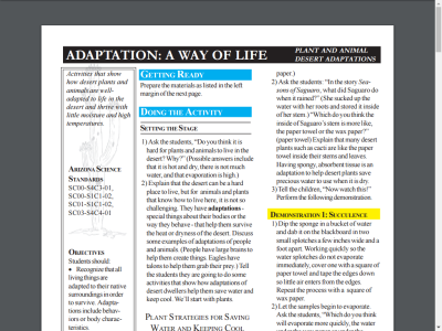 Thumbnail for Adaptation: A Way of Life, Plant and Animal Desert Adaptations resource
