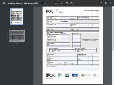 Thumbnail for Printable/Editable Customer Intake Worksheet resource